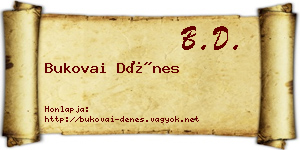 Bukovai Dénes névjegykártya